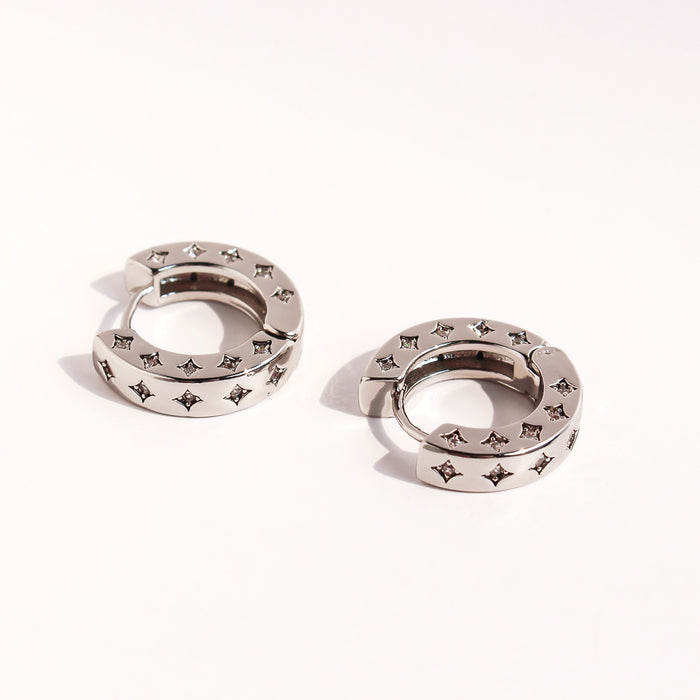 Wholesale Zircon round earrings are fashionable, niche, light luxury earrings, trendy ear buckles