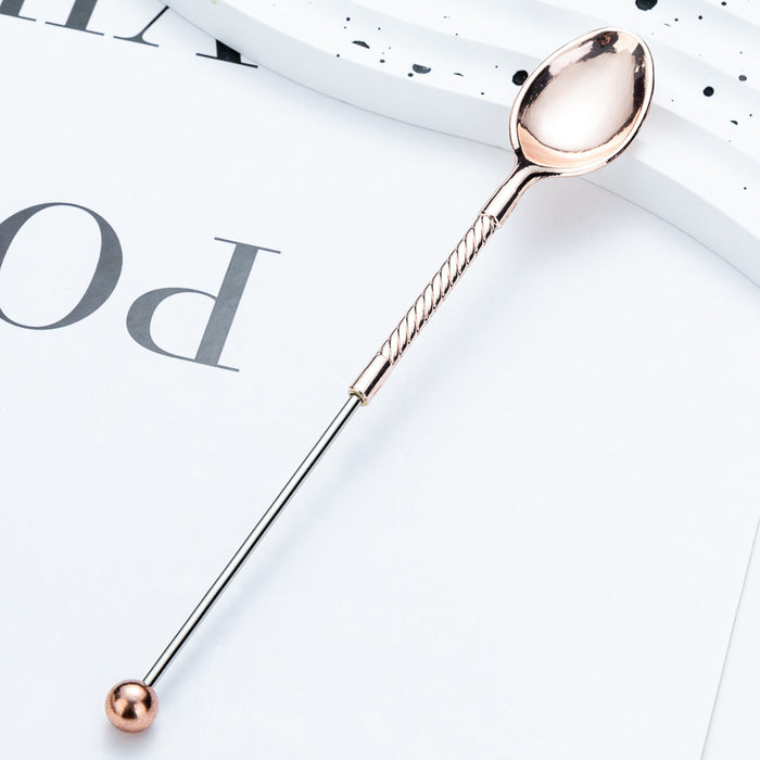 Wholesale New DIY beaded spoon Western restaurant hotel high-end tableware dessert spoon European coffee spoon household long handle spoon