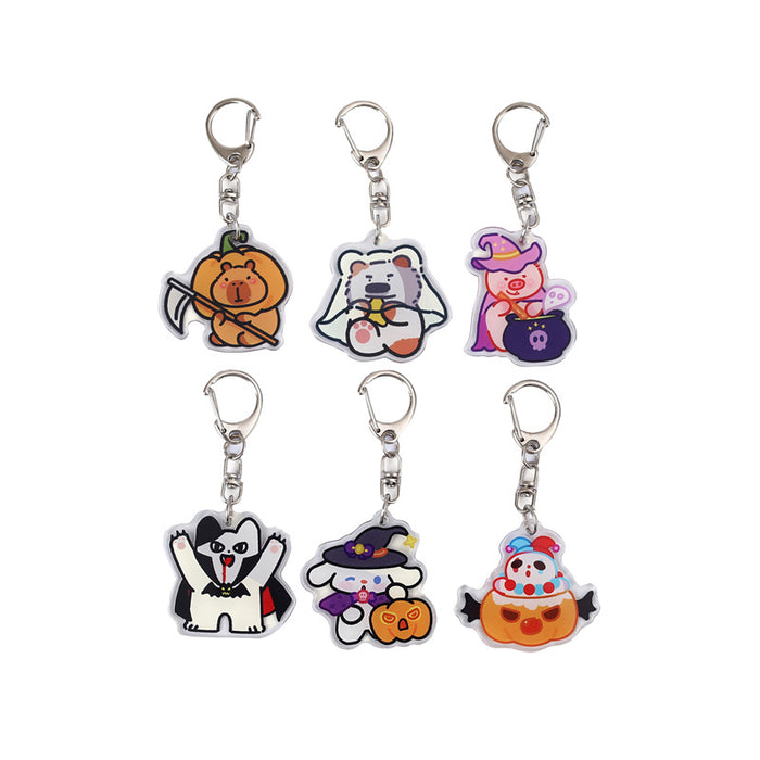 Wholesale Acrylic  Pumpkin Ghost Keychain Cute Double-sided Pendant Fashion Accessory for Gift