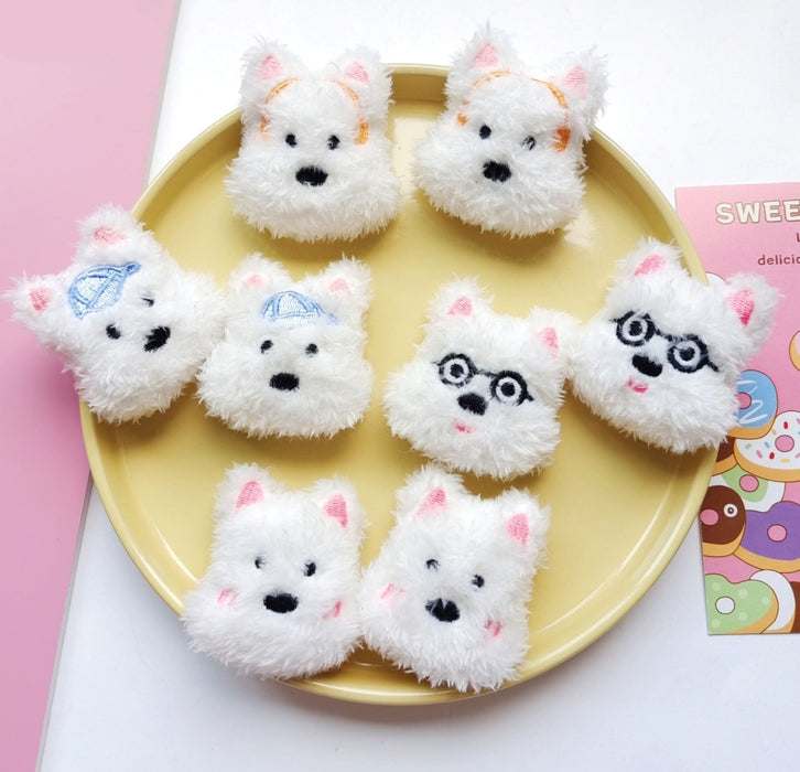 Wholesale Cartoon West Highland Terrier Plush Doll Accessory Cute Puppy Doll Brooch Hair Accessory Mobile Phone Case Accessory