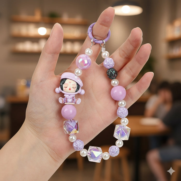 Wholesale Cartoon Beaded Mobile Phone Chain Keychain