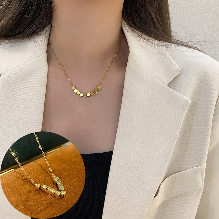 Wholesale Titanium steel non fading high-end necklace, versatile for women, niche design, light luxury temperament, collarbone chain accessories