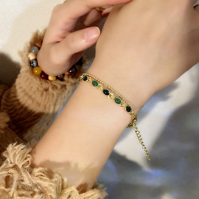 Wholesale Cat's eye stone bracelet girls fashion temperament  zircon jewelry