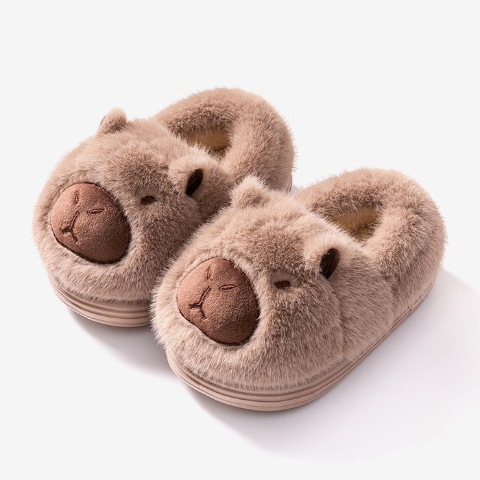 Wholesale Children' s cotton shoes winter boys and girls home indoor non-slip warm plush shoes children' s large children' s bag heel cotton slippers