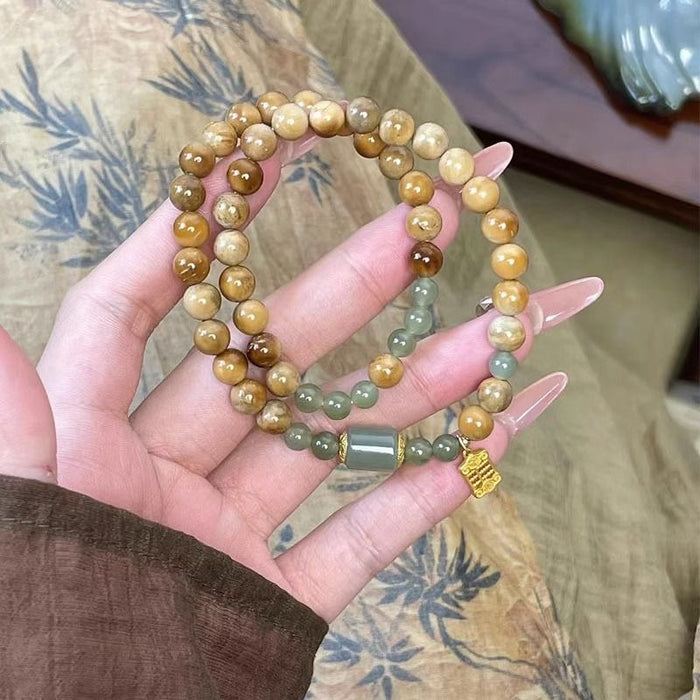 Wholesale Original niche design double-layer stacked bracelet with exquisite and high-end bead design