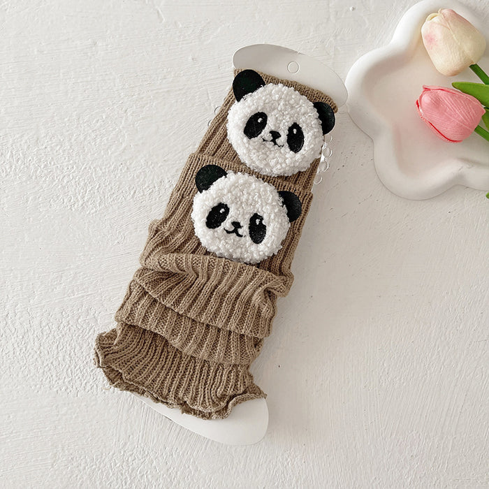 Wholesale Socks Autumn and Winter Cute Cartoon Animal Doll Knitted Warm Lace Pile Socks Baby Girl' s Trendy Leg Cover