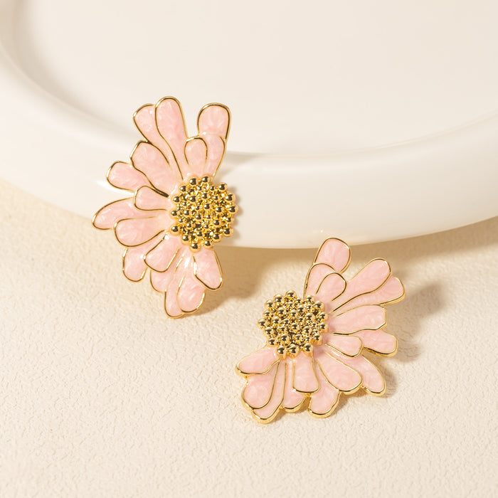 Wholesale Fashionable flower earrings for women with a sense of luxury and temperament, floral earrings