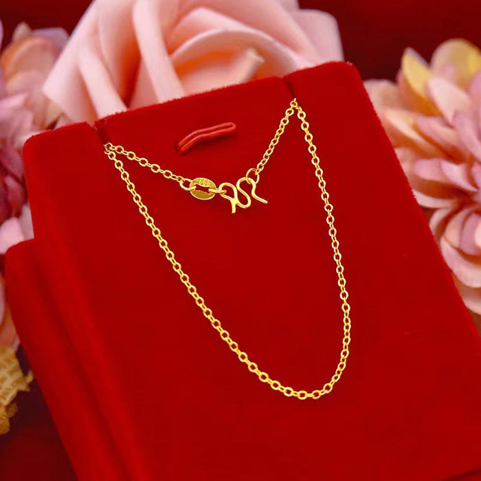 Wholesale Gold plated necklace, snake bone chain, box chain, water ripple collarbone chain, fashionable and versatile necklace