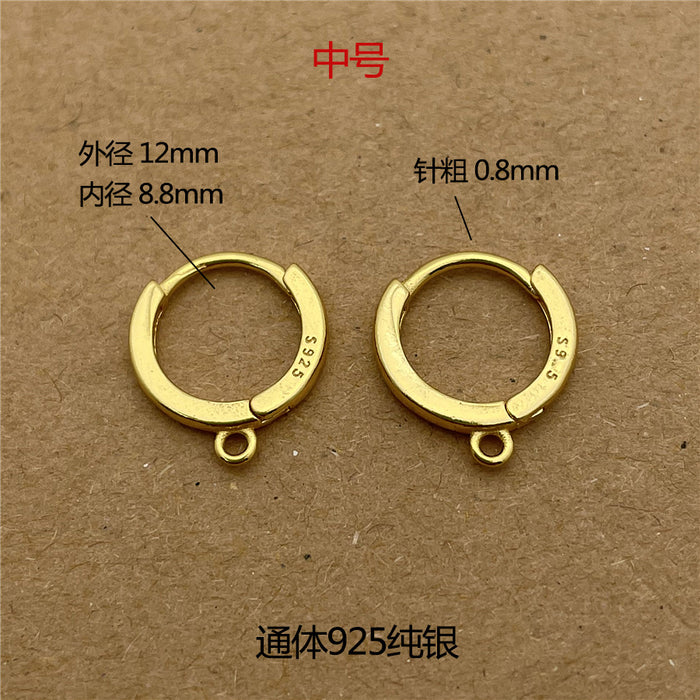 Wholesale Pure silver earring accessories, ear buckles, DIY handmade earrings with loops, semi-finished earrings, pendants