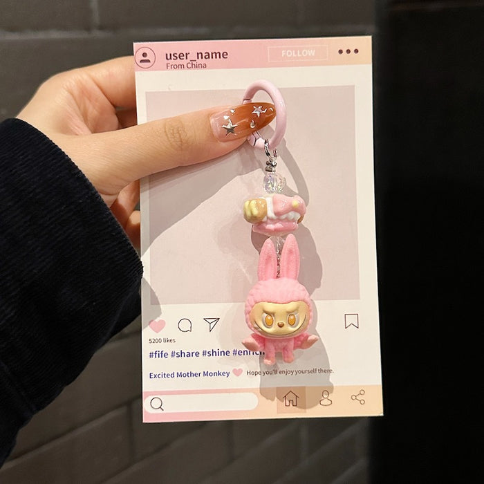 Wholesale Lazy Yoga Series Mobile Phone Chain Stuffed Trendy Light Luxury Bag Pendant Car Keychain