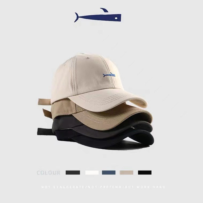 Wholesale Casual Little Fish Embroidered Baseball Hat for Women's Summer Sunshade Fashion Versatile Duck Tongue Hat Thin Sun Hat