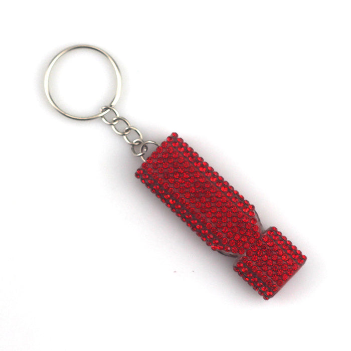 Wholesale Alloy Rhinestone Double-tube Whistle Keychain JDC-KC-TouMS089