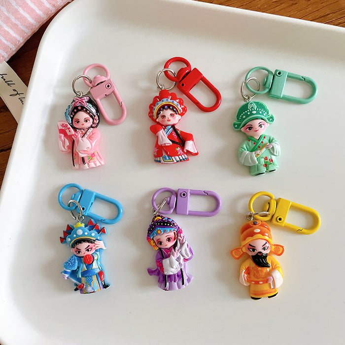 Wholesale Opera character keychain pendant, cute and personalized backpack hanging accessory with accessories