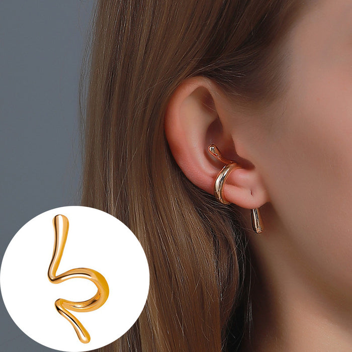 Wholesale Simple Diamond-encrusted Geometric Copper Ear Clip JDC-ES-QingWen004