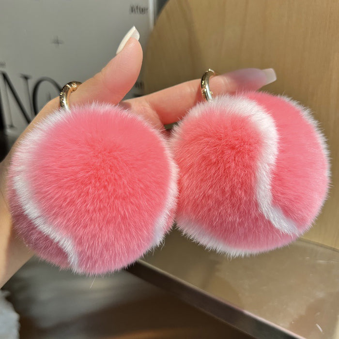 Wholesale Imitation Otter Rabbit Hair Car Keychain Pendant Plush Ball Book Bag Pendant