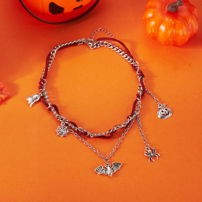 Wholesale  Necklace Women Pumpkin Ghost Bat  Combination Bracelet Horror Jewelry Set