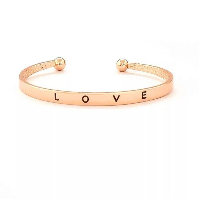 Wholesale C-shaped Minimalist Love Bracelet Women's Metal Versatile English Letter Personalized Bracelet Jewelry