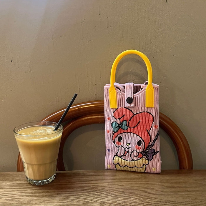 Wholesale Mobile Phone Bag Wool Knitted Small Square Bag  Small Bag Contrast Color