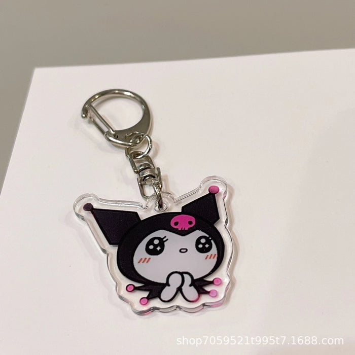 Wholesale Double-sided Keychain Cute Cartoon Book Bag Pendant Transparent Pendant Acrylic Keychain for Men and Women