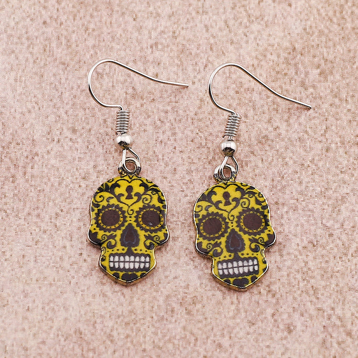 Wholesale Halloween Skull Alloy Earrings JDC-ES-Dagou005