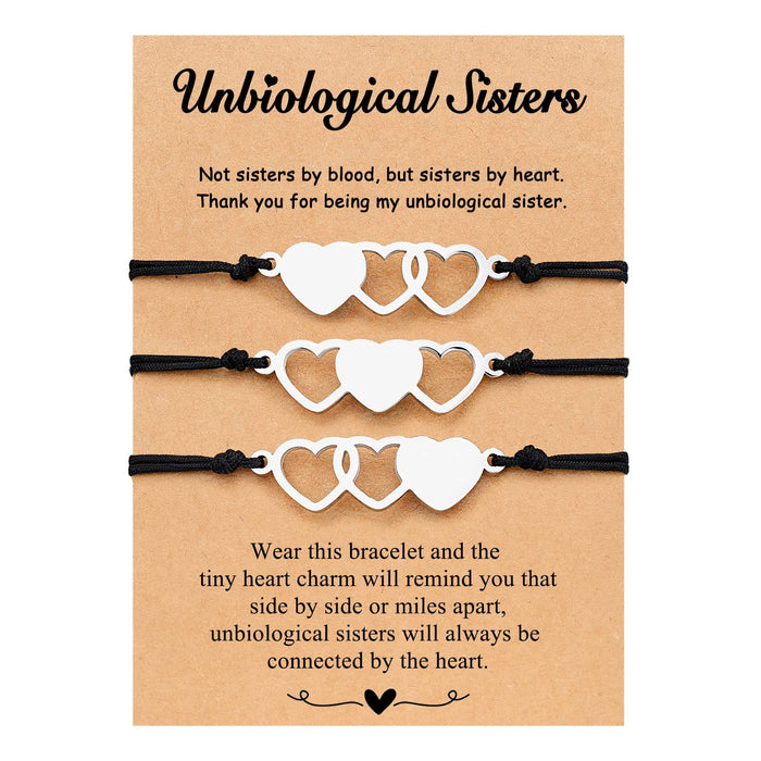 Wholesale Stainless steel heart-shaped bracelet set with hollowed out heart-shaped bracelet made of stainless steel