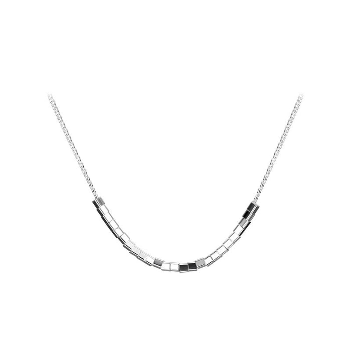 Wholesale Pure silver square necklace, new luxury collarbone, niche design accessory