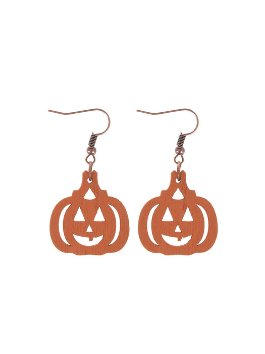 Wholesale  Flower Skull Pumpkin Earrings Simple Fashion Wooden Earrings