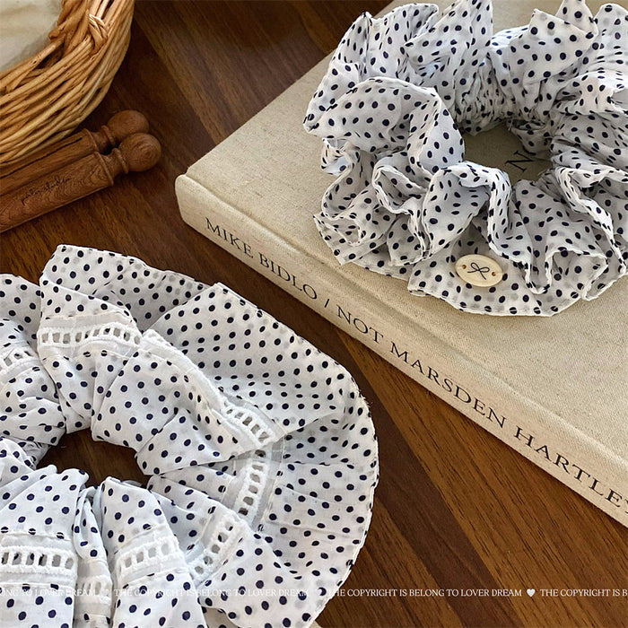 Wholesale Textured Black and White Multi-Layer Scrunchie Fashion Hair Tie Hair Accessory