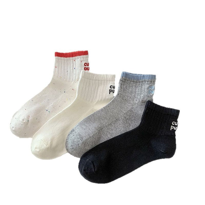 Wholesale Cartoon embroidery fashionable combed cotton short socks low top cotton socks