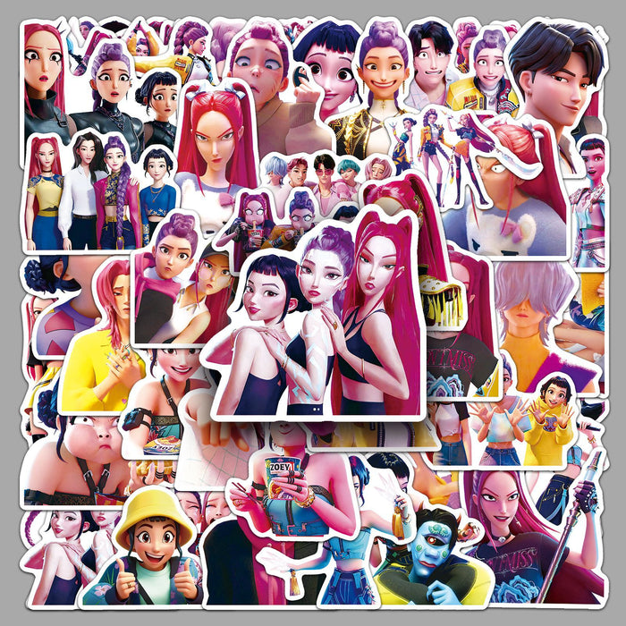 Wholesale 50pcs KPOP Animation Waterproof Decorative Stickers