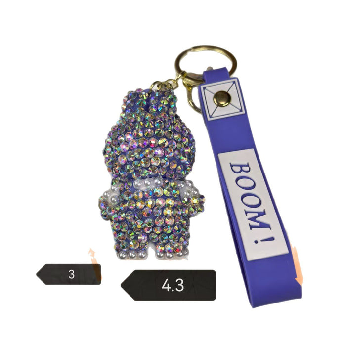 Wholesale Cute cross-dressing sitting pose backpack  keychain