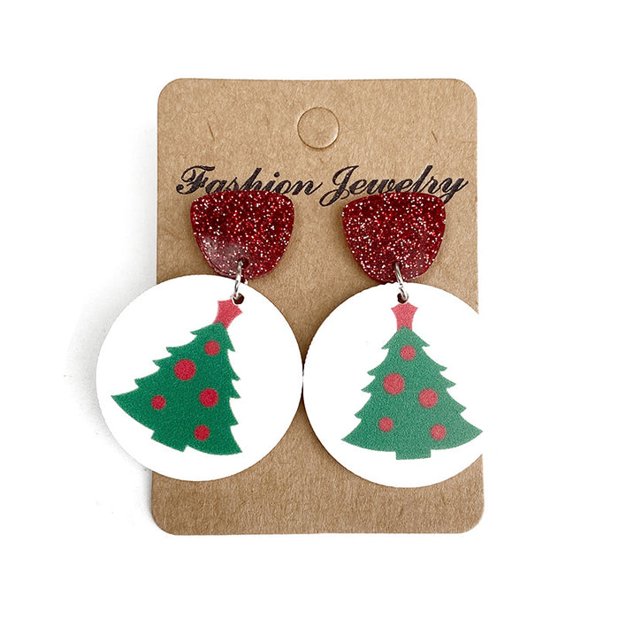 Wholesale Christmas New Flash acrylic earrings Christmas biscuit earrings holiday earrings