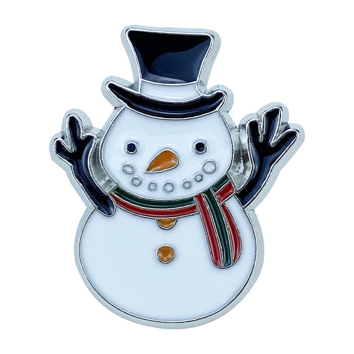 Wholesale Alloy Christmas Brooch Pin Snowman Elk Santa Tree Design Stylish Jewelry Accessory For Clothing Bags MOQ≥2