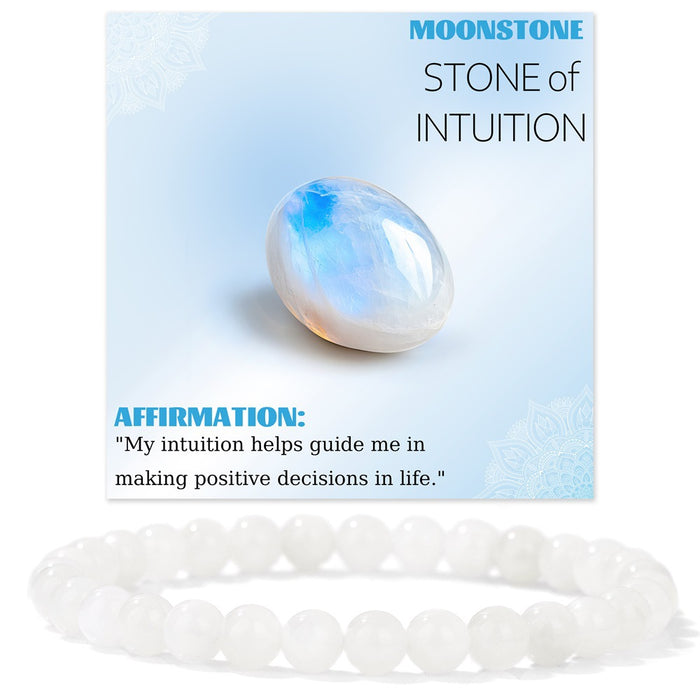 Wholesale 6mm stone bead bracelet with elastic cord card packaging