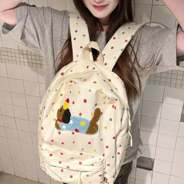 Wholesale Cartoon Cute Backpack Bags Casual Polka Dot Schoolbag Large Capacity
