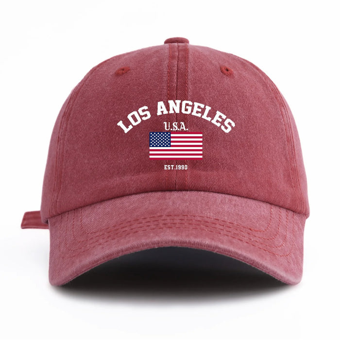 Wholesale Chic Los Angeles Baseball Cap USA Flag Print Adjustable Summer Sun Hat Gift