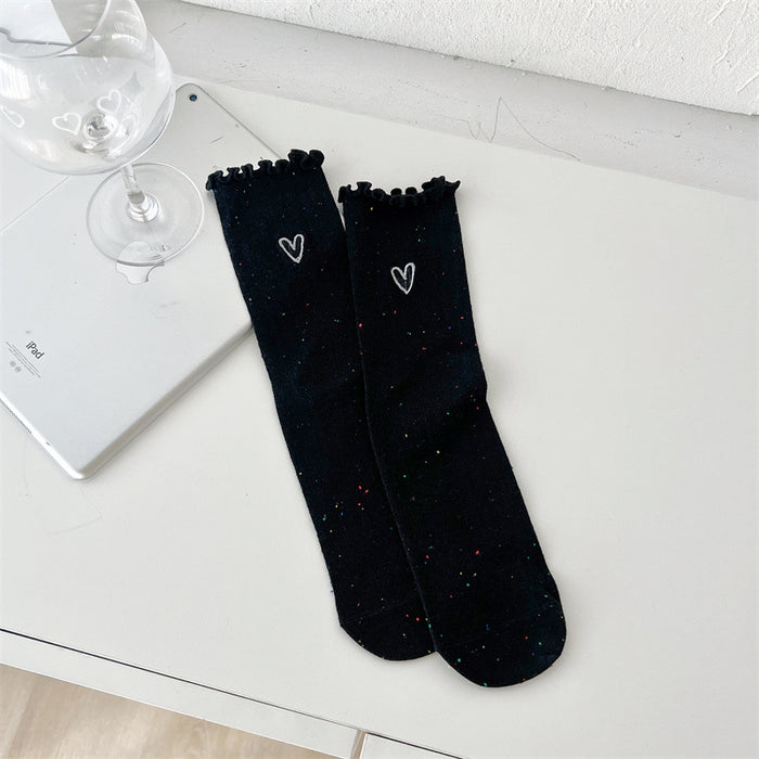 Wholesale New Socks, Children's Middle Socks, Love Cloth Label Accessories, Stacked Socks