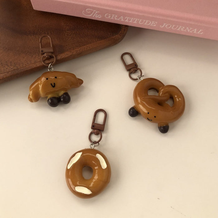 Wholesale Bagel Bread Pendant Cute Bag Decoration Pendant Versatile School Bag Keychain
