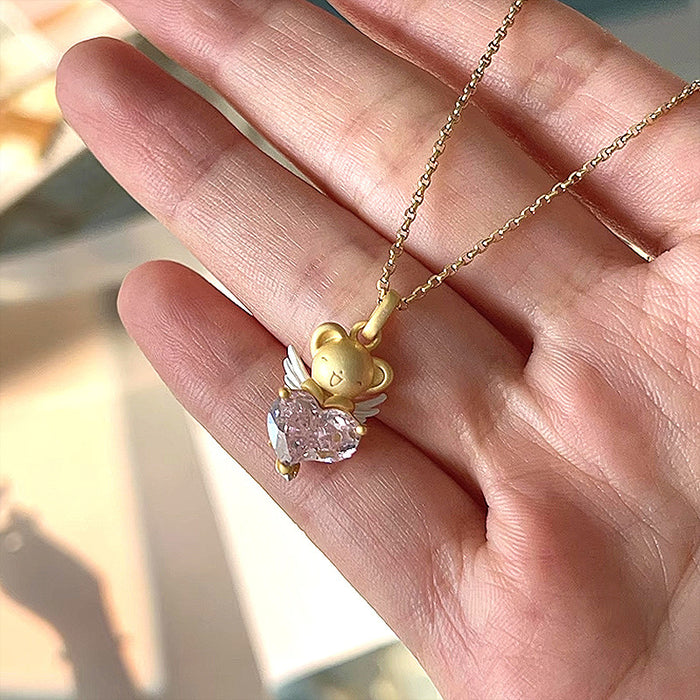 Wholesale 3D Niche Cartoon Heart Necklace  Pendant