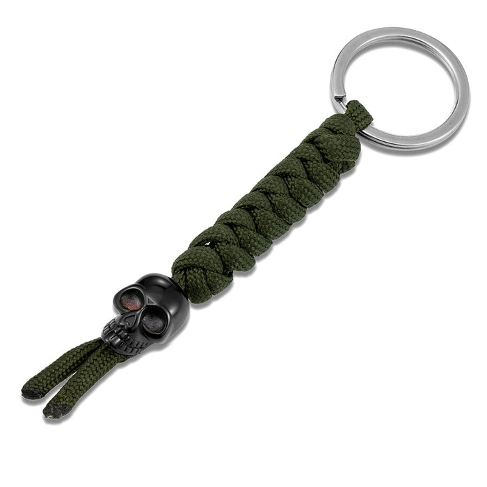 Wholesale Creative Decorative Keychain Gold Silver Fashion Skeleton Stainless Steel Hand Woven Rope