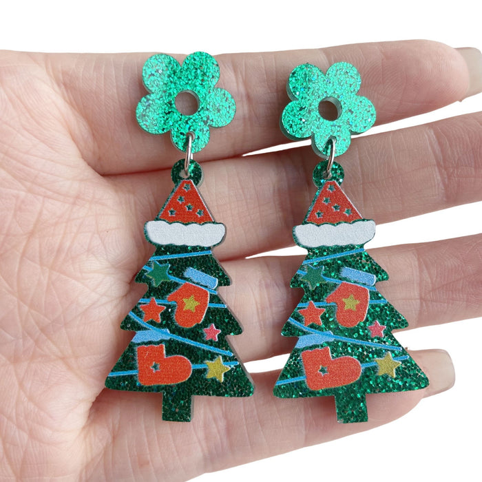 Wholesale Christmas series holiday earrings Christmas balls socks gloves Christmas tree acrylic earrings