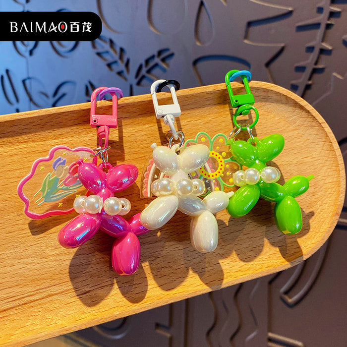 Wholesale Cartoon phone chain bead keychain phone case DIY jewelry hanging chain bag pendant