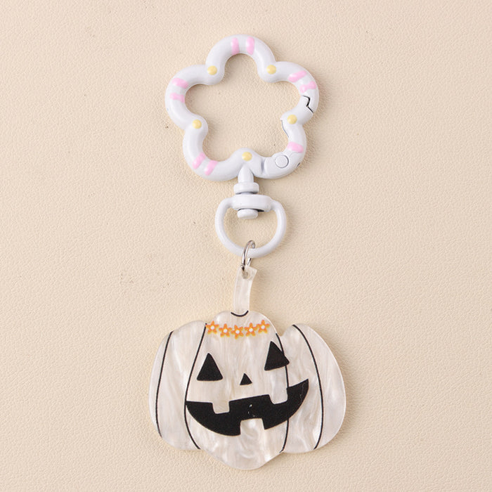 Wholesale  Series Pumpkin Skull Acrylic Keychain Color Ghost Hanging Ornaments