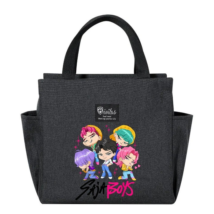 Wholesale Cute Cartoon Print Insulated Lunch Boxes Handbags