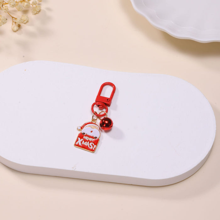 Wholesale Christmas gift keychain cartoon bell old man snowflake pendant bag jewelry pendant