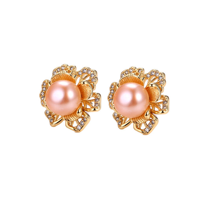 Wholesale Petal Pearl Earrings JDC-ES-YZS004