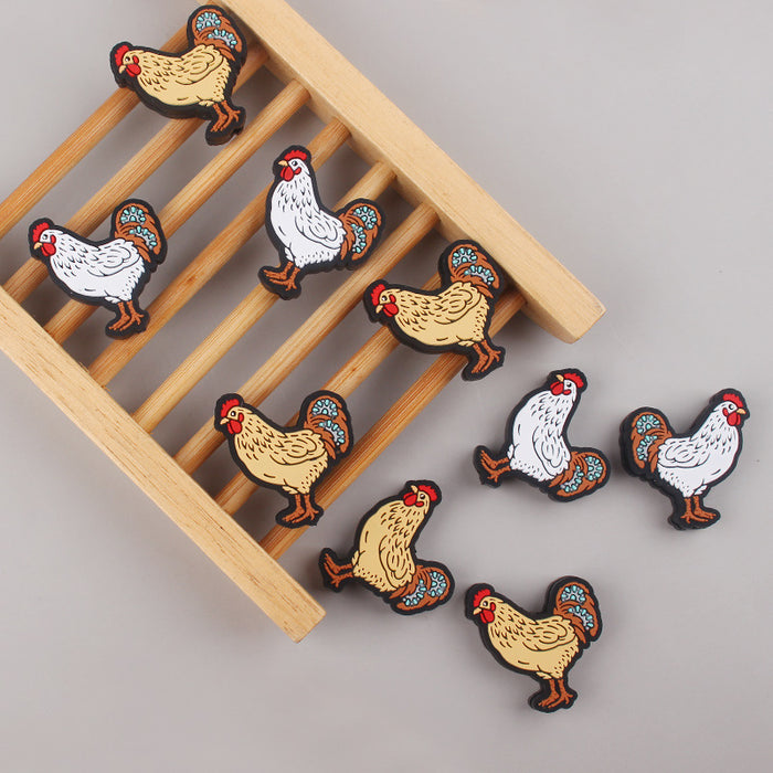 Wholesale Cartoon Rooster Silicone Focal Beads JDC-BDS-GuangTian021