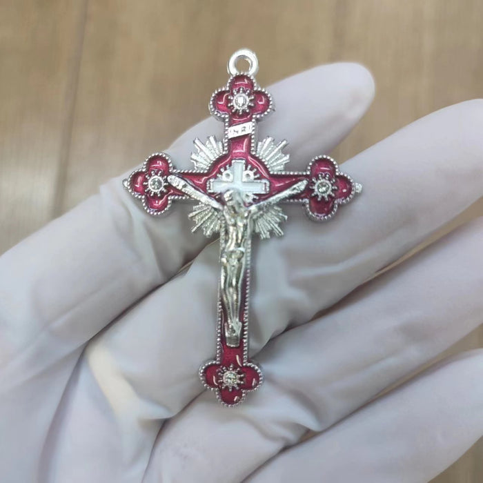 Wholesale Alloy Diamond DIY Cross Pendant Accessories JDC-DIY-ShuangN003