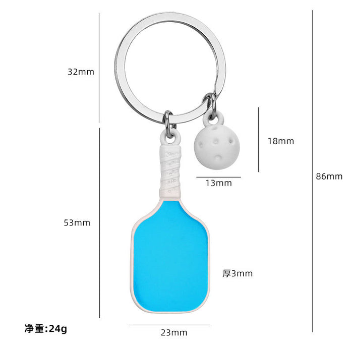 Wholesale Pickleball metal keychain car keychain pendant cultural and creative pickleball mini pickleball small gift