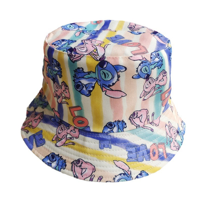Wholesale Printed fisherman hat cartoon double-sided basin hat outdoor travel sun protection hat
